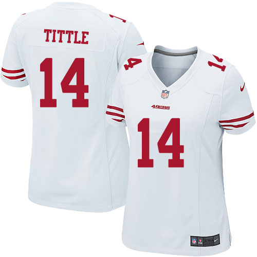 Women's Game Y.A. Tittle Nike Jersey White Road - #14 NFL San Francisco 49ers